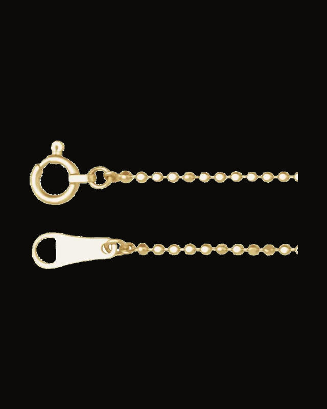 1.2 mm Diamond-Cut Bead Chain — 10K Yellow Gold