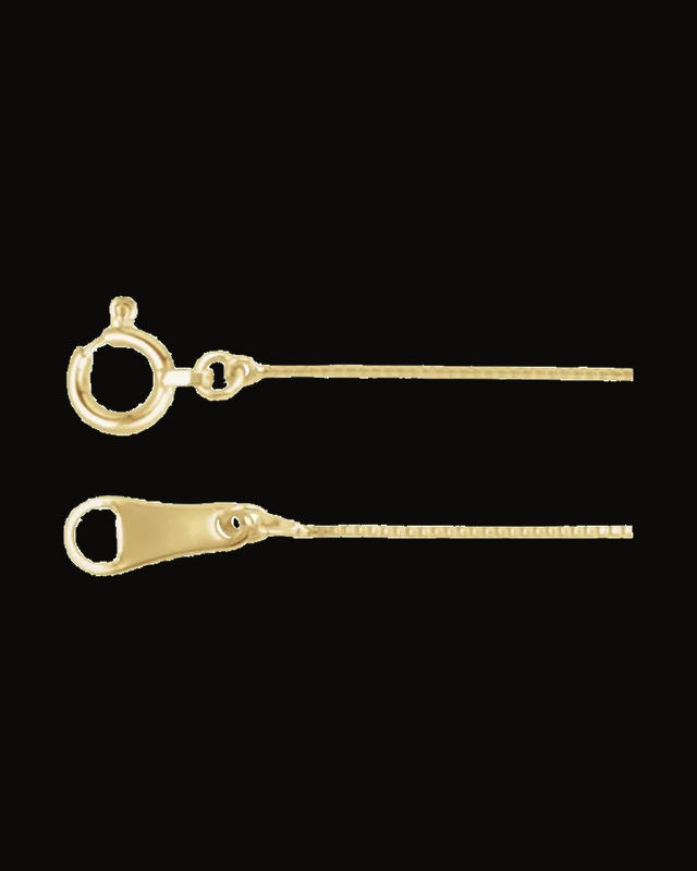0.5 mm Box Chain — 10K Yellow Gold / Platinum