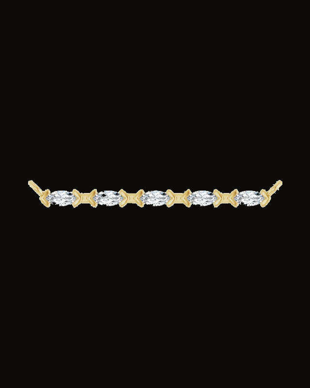0.04 CTW Lab-Grown Diamond 5-Stone V-End Bar Necklace Center — 14K Yellow Gold