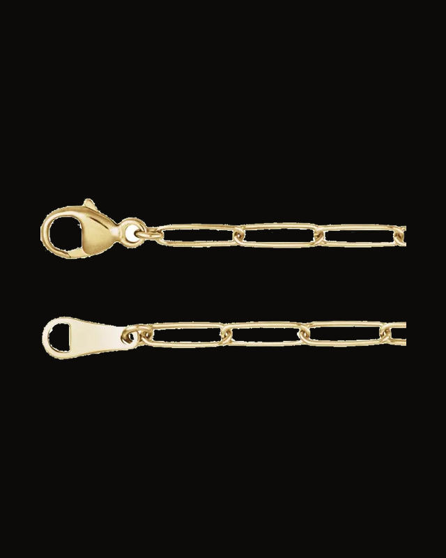 2.4 mm Paperclip-Style Chain — 18K Yellow Gold
