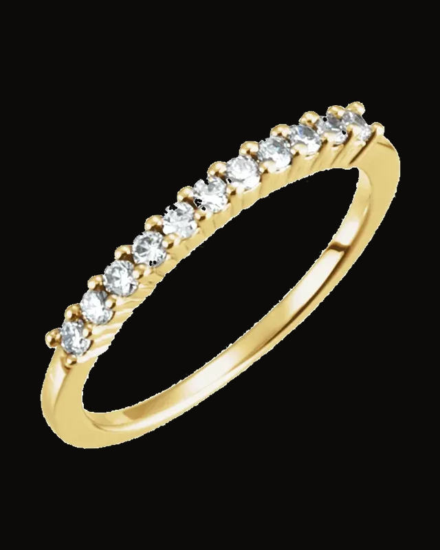 Eleven-Stone Anniversary Band — 14K Yellow / White Gold