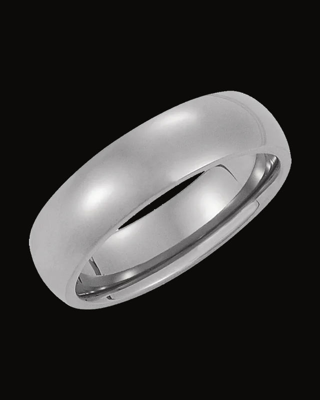 Comfort-Fit Half Round Band — Titanium / Black Titanium
