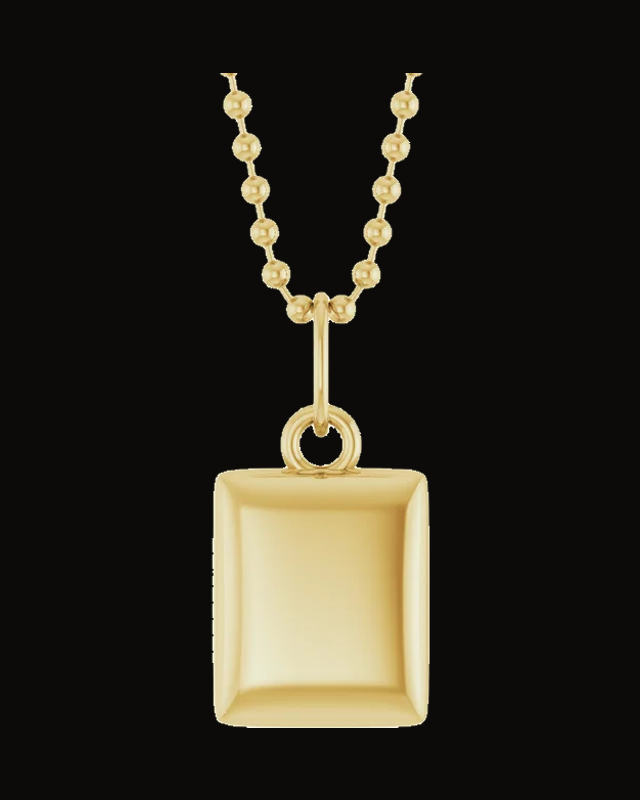 Engravable Puffed Dog Tag Necklace or Pendant