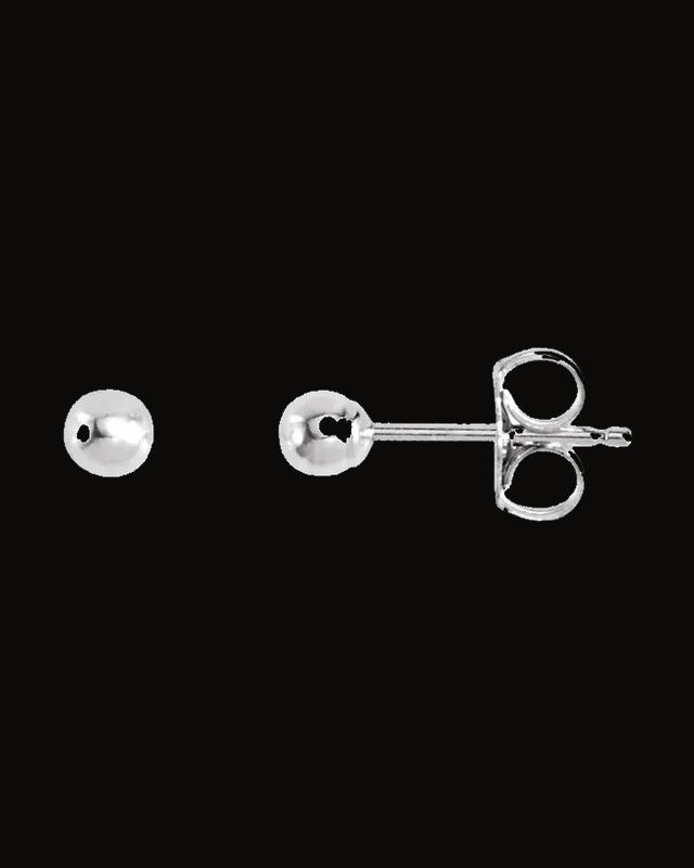 Ball Stud Earrings With Bright Finish — Sterling Silver