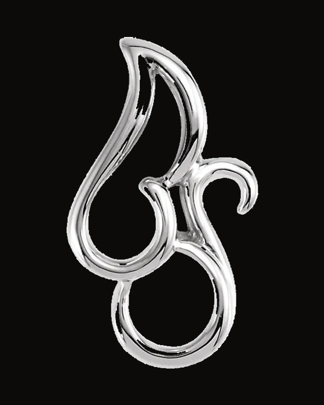 Freeform Pendant — Rhodium-Plated on 14K White Gold
