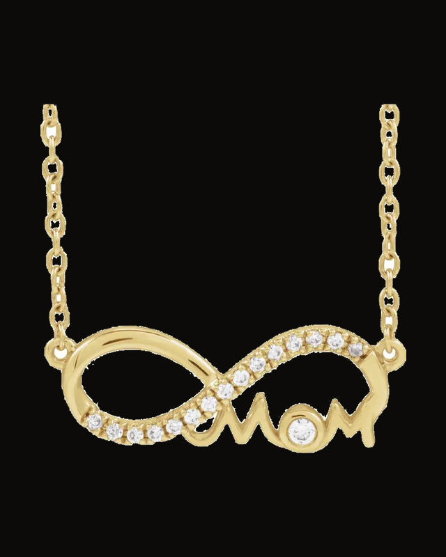 0.08 CTW Natural Diamond Mom Script Infinity-Inspired Necklace