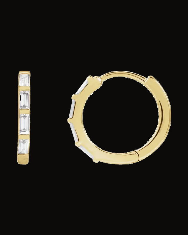 1/3 CTW Lab-Grown Diamond Hoop Earrings — 14K Yellow Gold · 3 x 1.5 mm