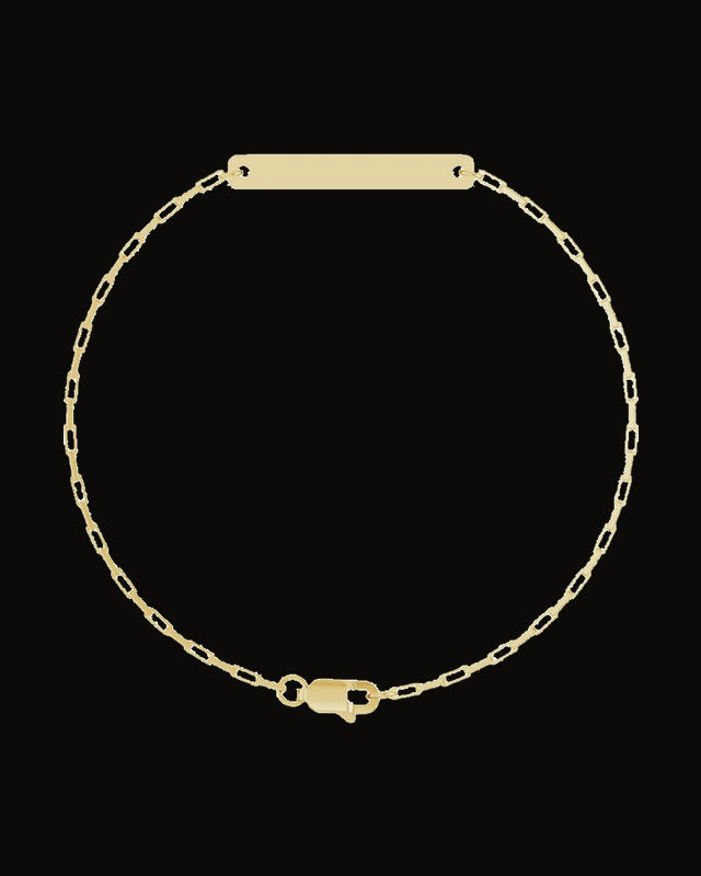 Engravable Bar & Paperclip-Style Link Bracelet