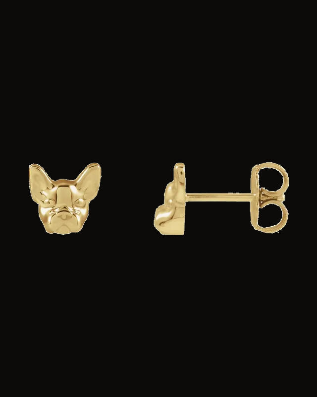 Dog Earrings — 14K Yellow Gold