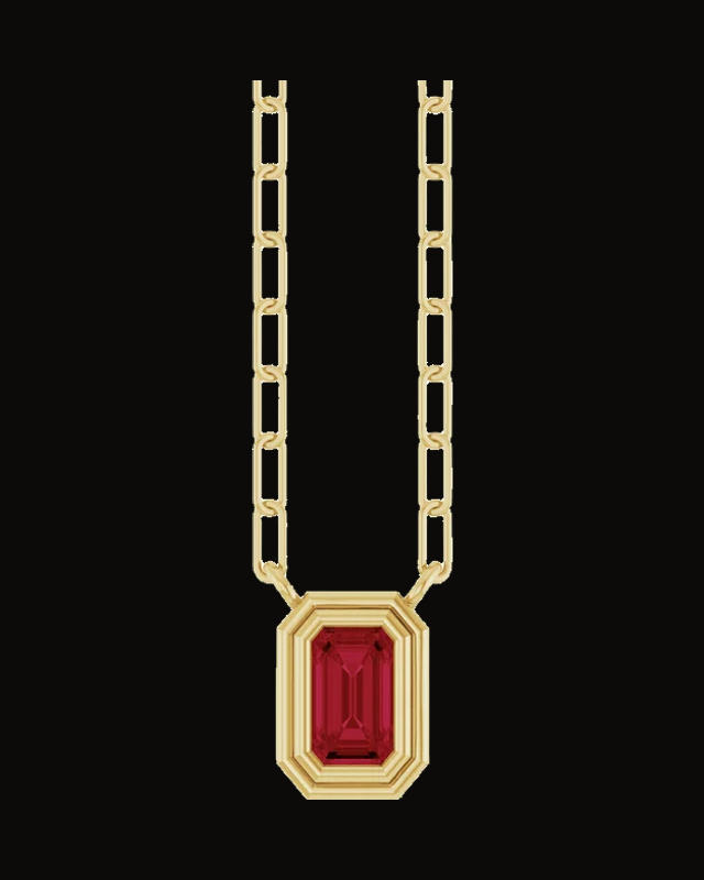 Round Bezel-Set Necklace or Center — 14K Yellow Gold · 5 x 3 mm