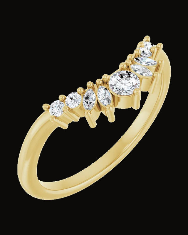 1/4 CTW Lab-Grown Diamond Contour Band — 14K Yellow Gold · 14.9 mm