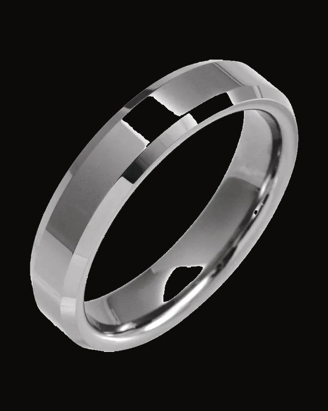 Tungsten Beveled Edge Band