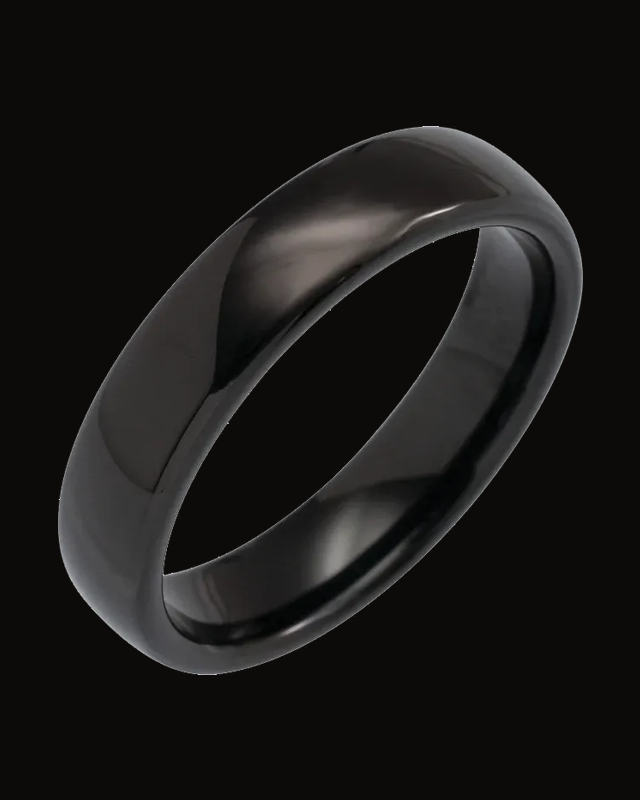 Comfort-Fit Half Round Band — Tungsten