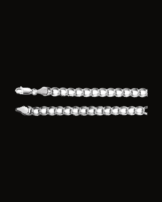 4.5 mm Hollow Curb Chain — Silver-Plated on Sterling Silver