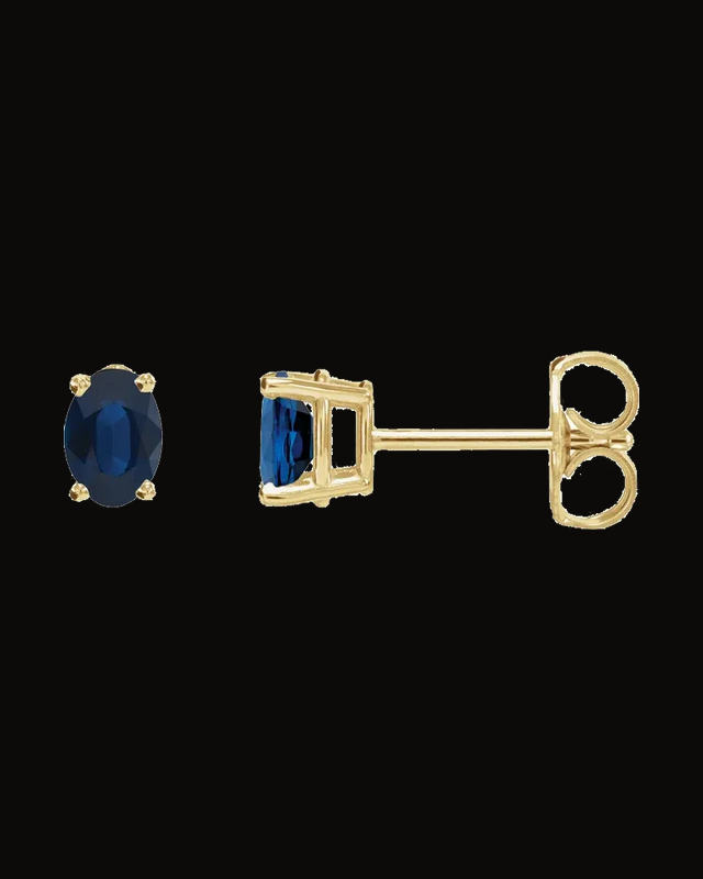 Oval 4-Prong Lightweight Stud Earrings