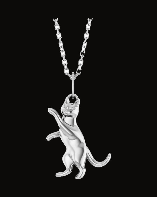 Cat Necklace or Pendant — Sterling Silver