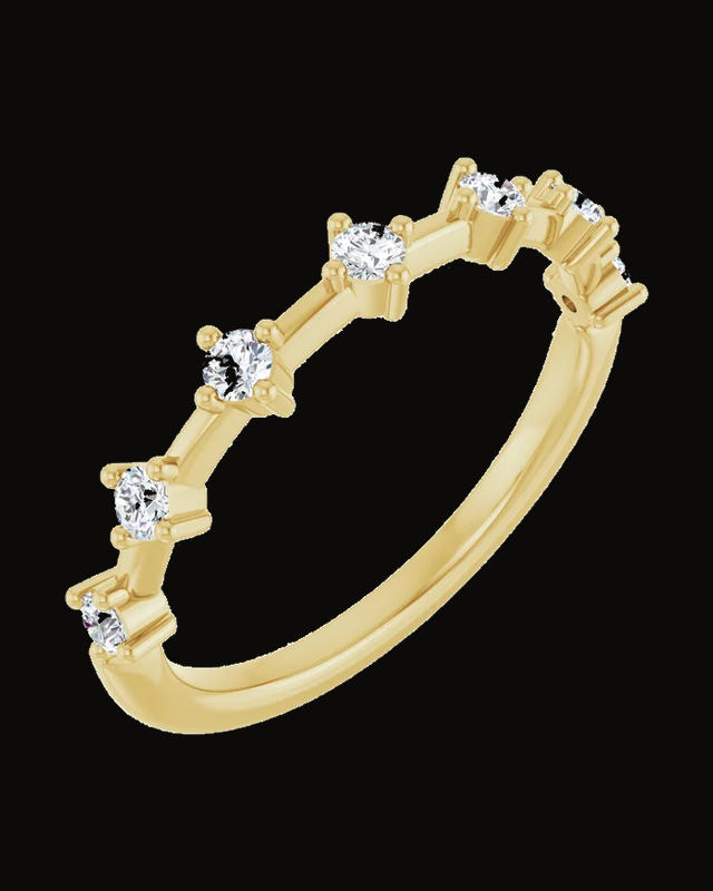 Seven-Stone Anniversary Band — 14K Yellow / White Gold