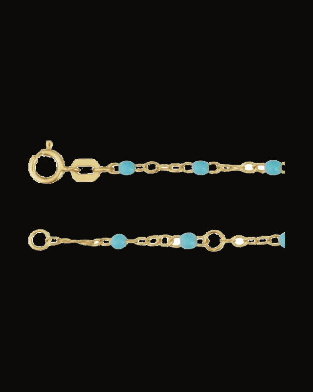 2 mm Enamel Bead Adjustable Chain — 14K Yellow Gold