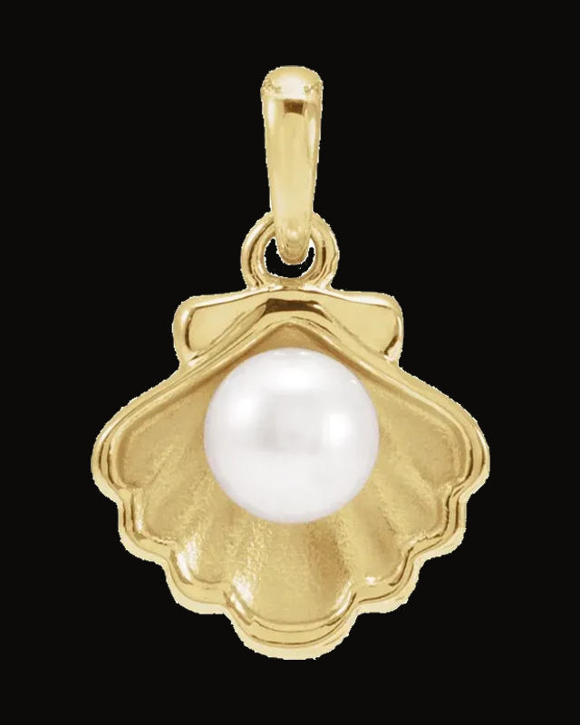 Pearl Shell Necklace or Charm/Pendant — 14K Yellow Gold