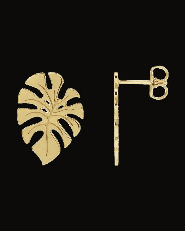 Monstera Leaf Stud Earrings