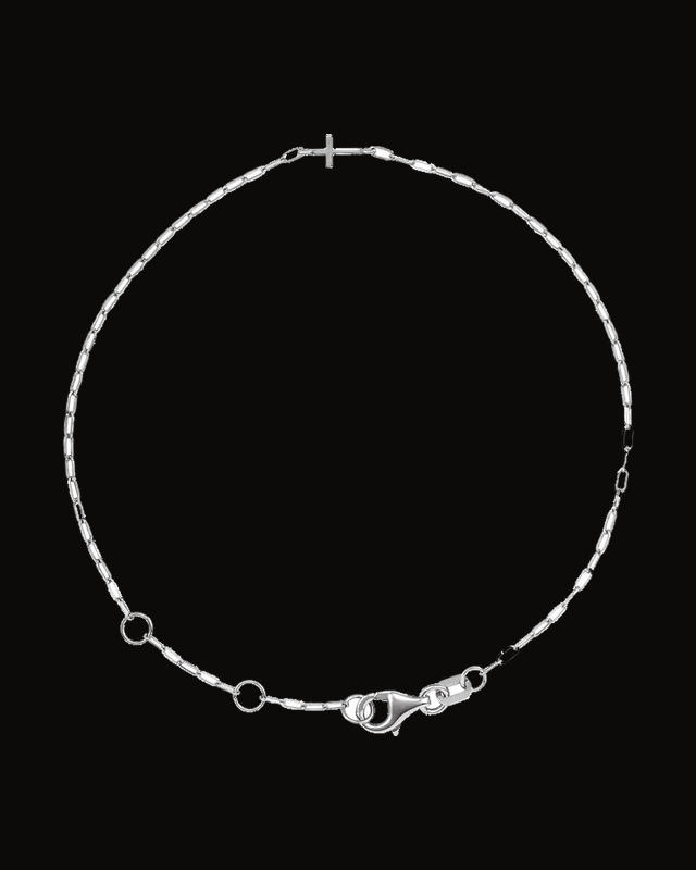 Sideways Cross Paperclip-Style Chain Bracelet