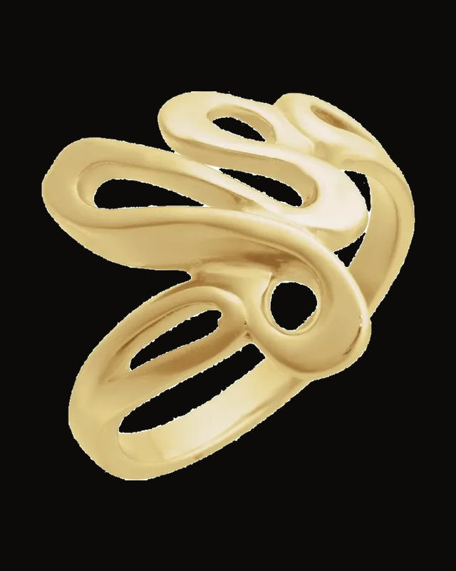 Metal Fashion Ring — 14K Yellow Gold · 18 mm