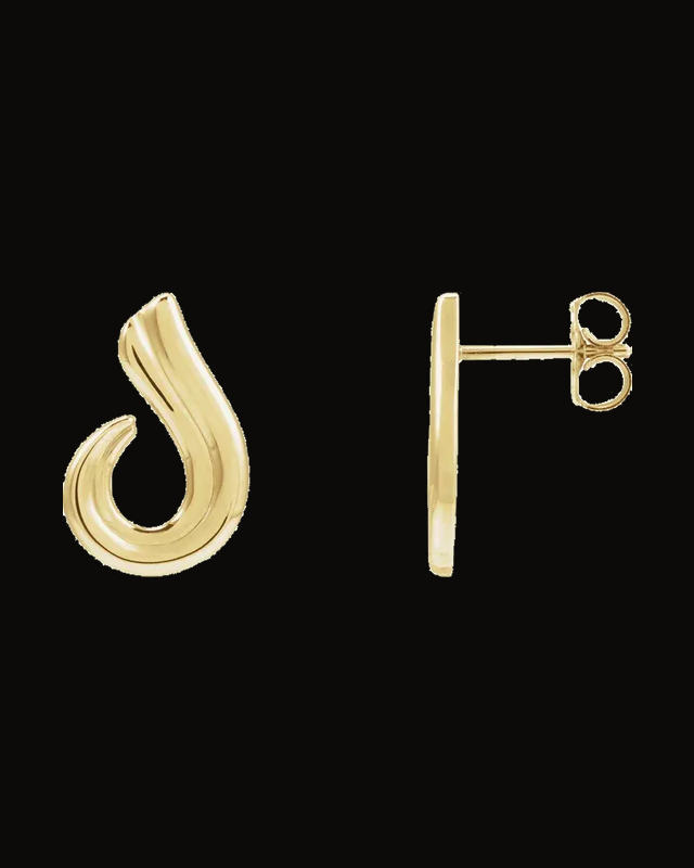 Freeform Drop Earrings — 14K Yellow Gold