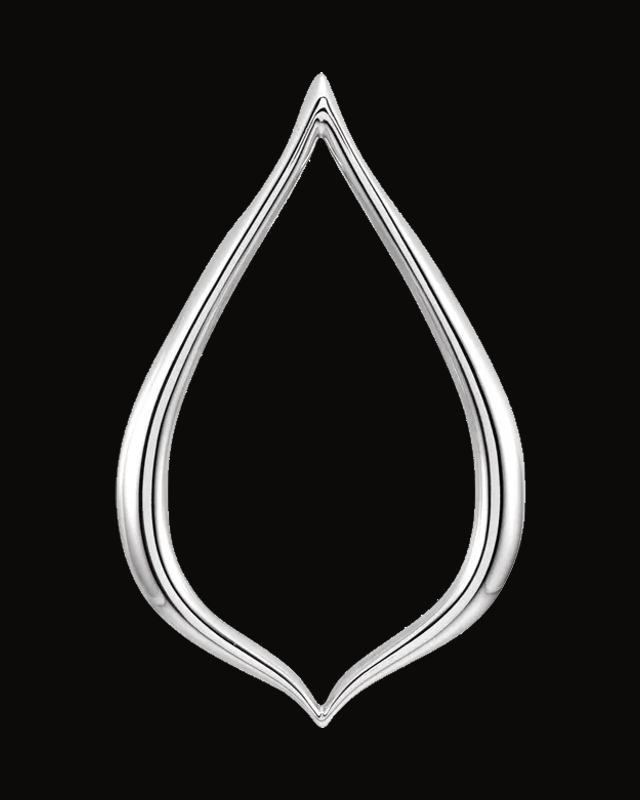 Freeform Pendant — Rhodium-Plated on 14K White Gold