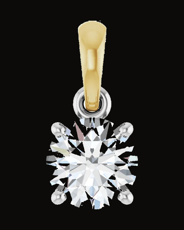 Accented Necklace or Pendant — Rhodium-Plated on 14K White & Yellow Gold