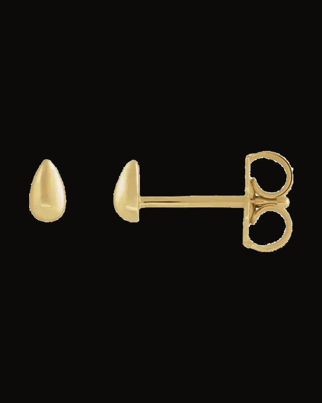 Teardrop Stud Earrings — 14K Yellow Gold
