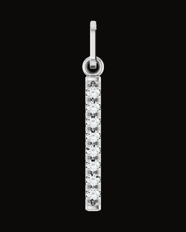 1/10 CTW Lab-Grown Diamond Vertical Bar Pendant — Rhodium-Plated on 14K White Gold
