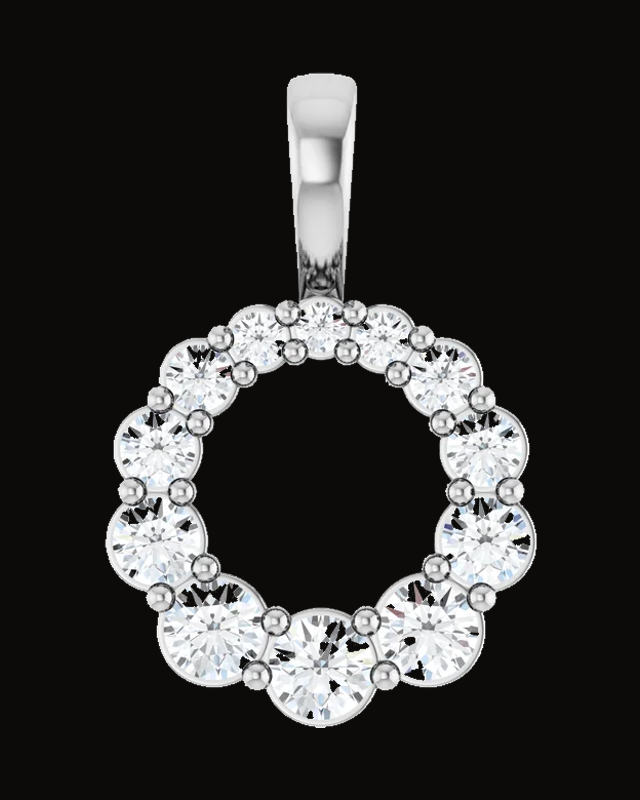 1/3 CTW Lab-Grown Diamond Graduated Circle Pendant — 14K Yellow / White Gold