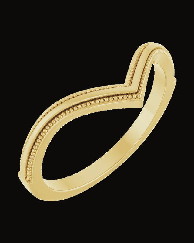 Milgrain Contour Band — 14K Yellow / White Gold · 7 x 1.8 mm