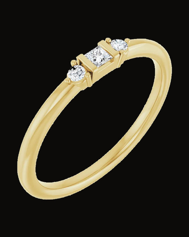 0.08 CTW Natural Diamond Stackable Ring — 14K Yellow Gold · 3.4 x 2.7 mm