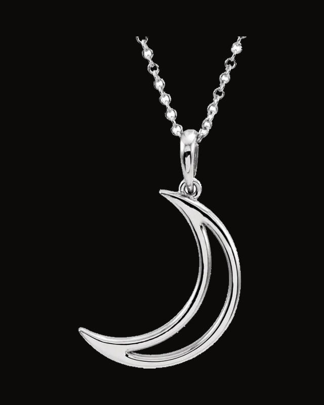 Crescent Moon Necklace or Pendant — Sterling Silver