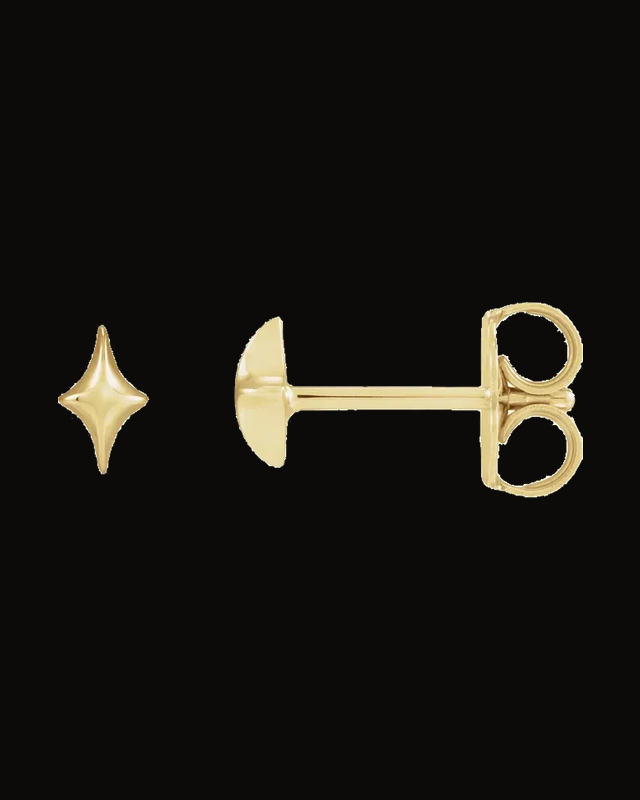 Star Stud Earrings — 14K Yellow Gold