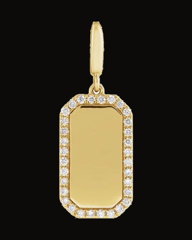 Engravable Accented Dog Tag Charm/Pendant