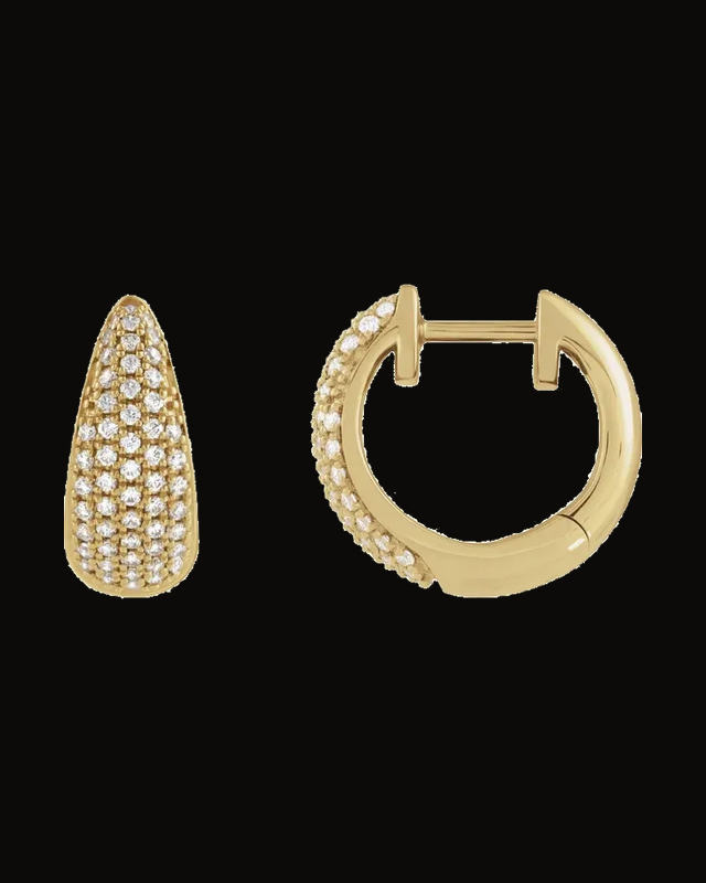 1/3 CTW Lab-Grown Diamond Hinged Hoop Earrings — 14K Yellow Gold-Plated · 0.8 mm
