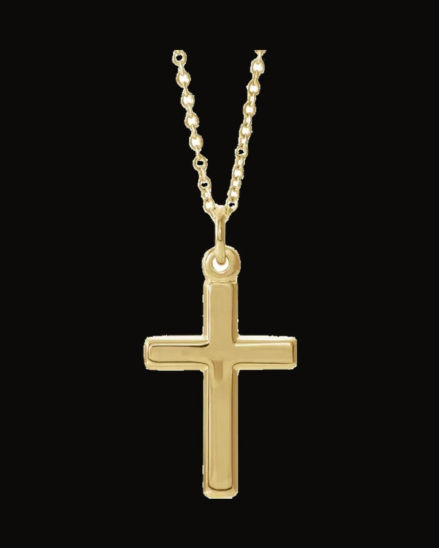 Cross Necklace or Pendant — 14K Yellow Gold / Platinum