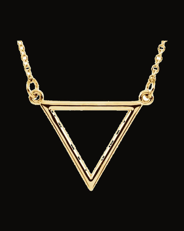 Triangle Necklace or Center — 14K Yellow Gold