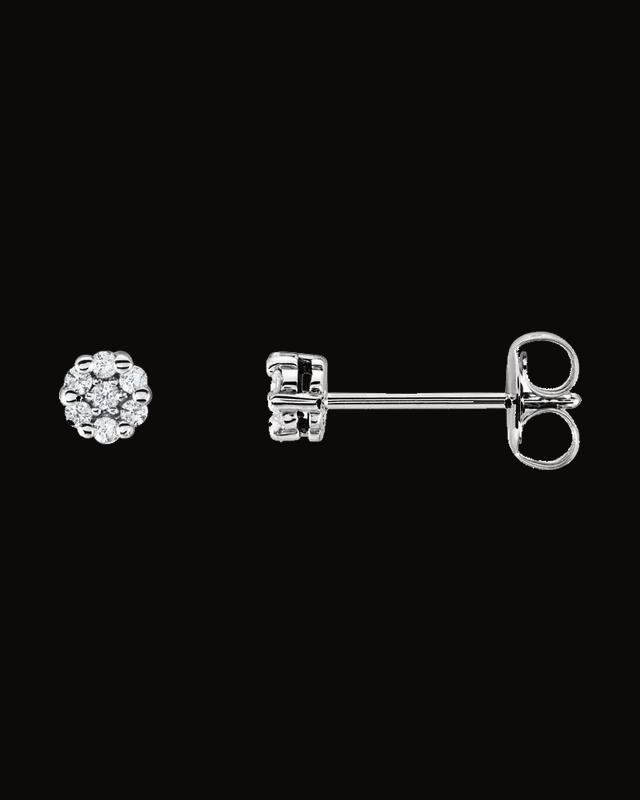 1/10 CTW Natural Diamond Earrings — Rhodium-Plated on 14K White Gold