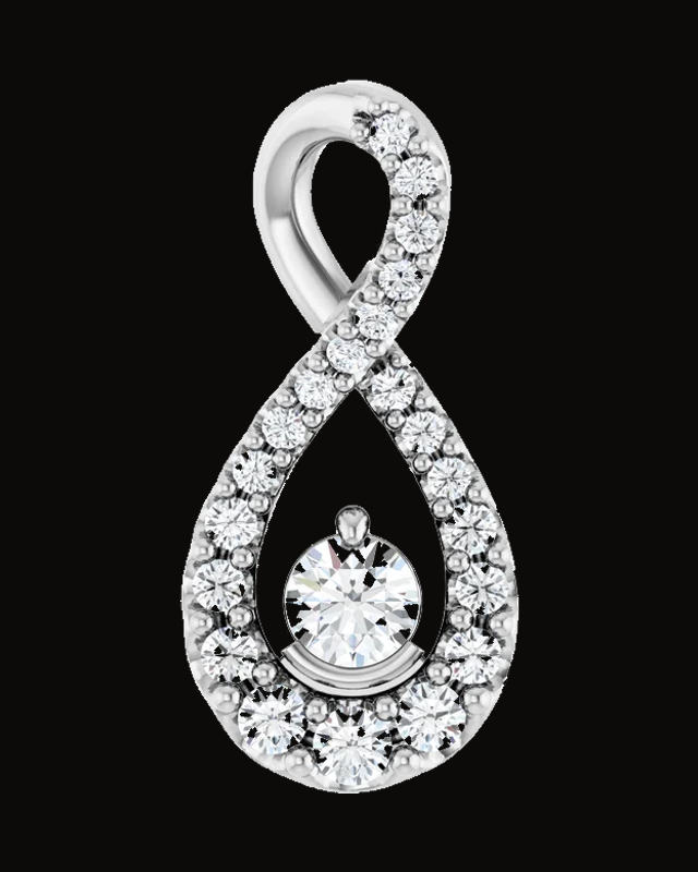 Accented Necklace or Pendant — Rhodium-Plated on 14K White Gold · Lab-Grown Diamond