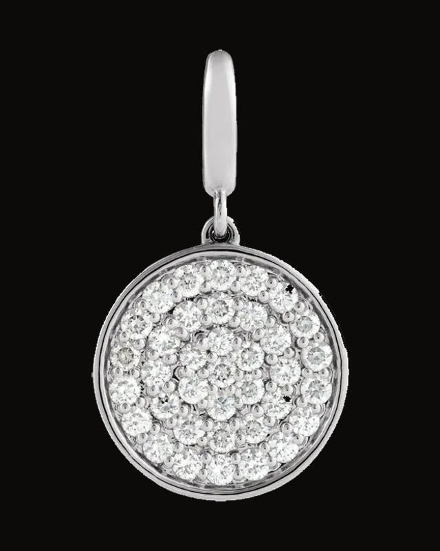 1/2 CTW Lab-Grown Diamond Pave Disc Charm/Pendant