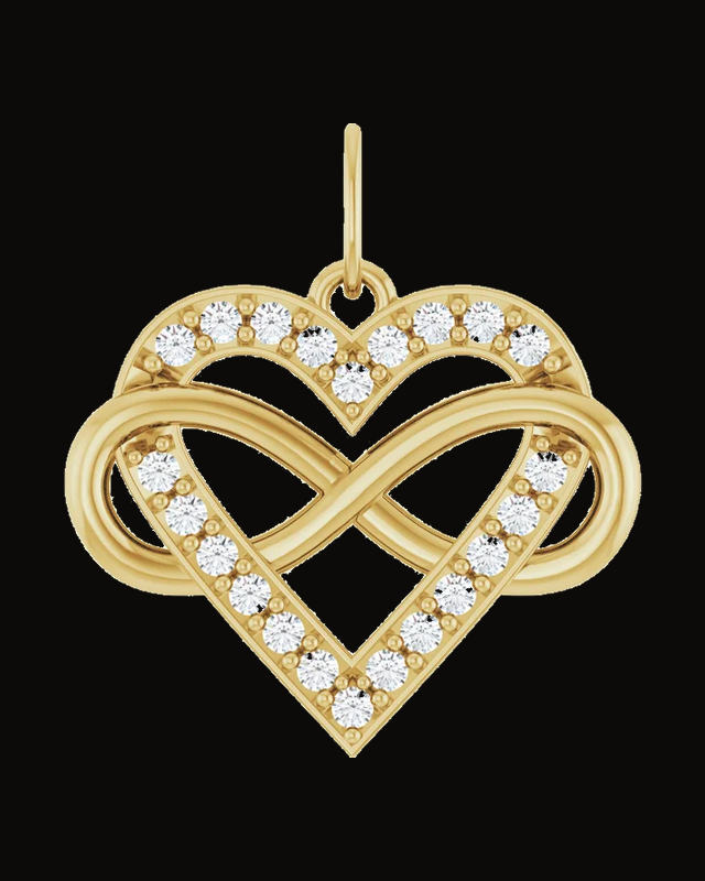 1/6 CTW Lab-Grown Diamond Infinity-Inspired Heart Pendant — 14K Yellow Gold