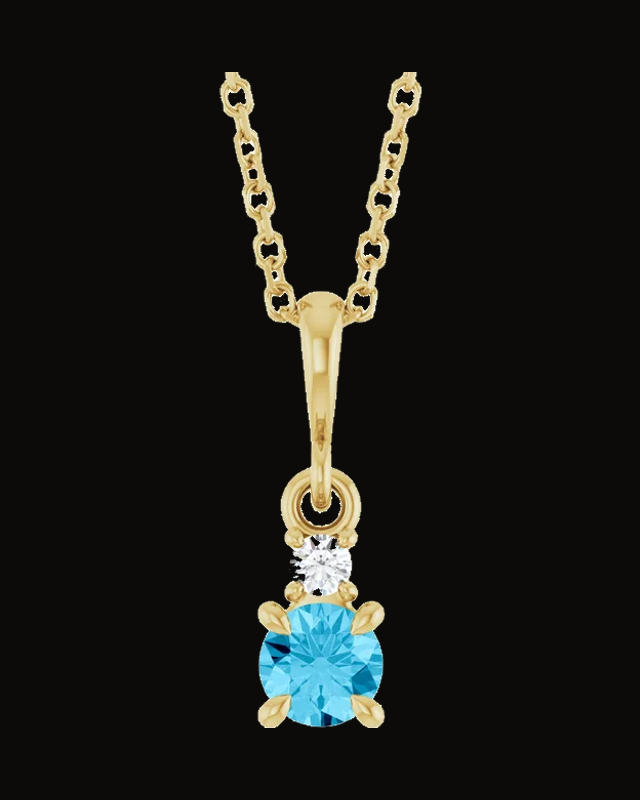 Accented Necklace or Pendant — 14K Yellow Gold