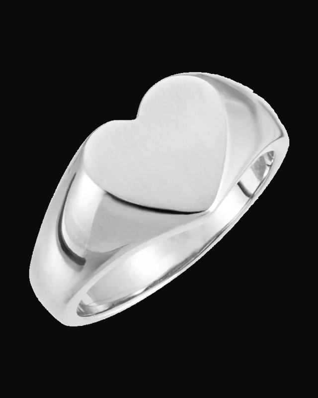 Heart Signet Ring — Sterling Silver · 2.83 mm