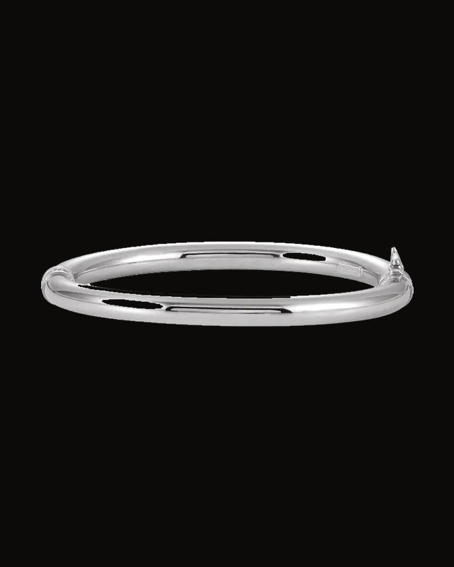 Hinged Bangle Bracelet — Sterling Silver — Hollow