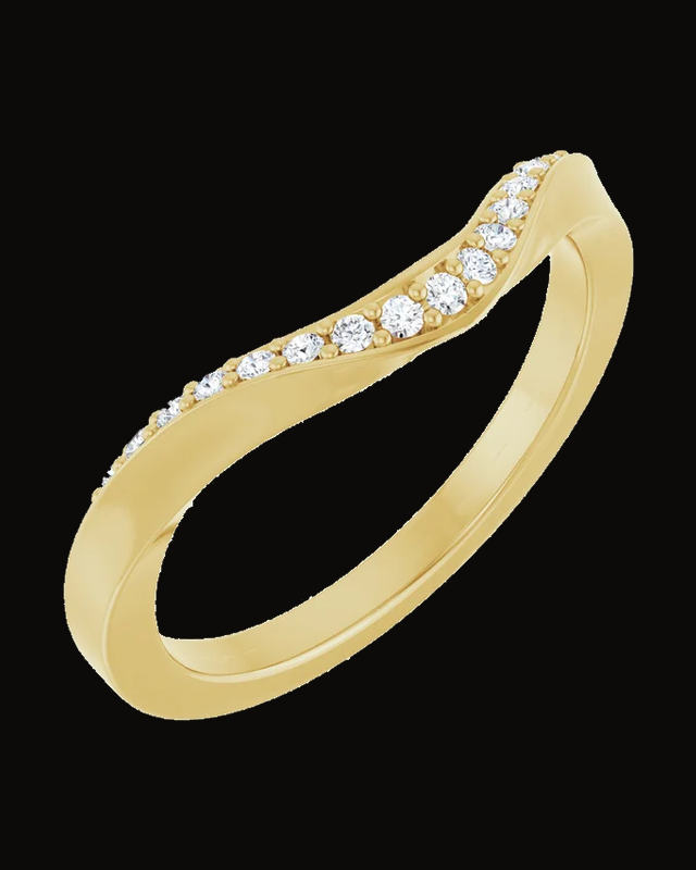 1/8 CTW Lab-Grown Diamond Contour Band — 14K Yellow Gold · 2 mm