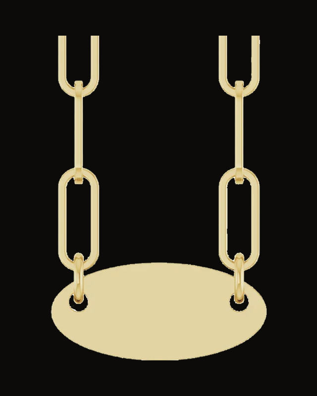 Engravable Oval Necklace or Center
