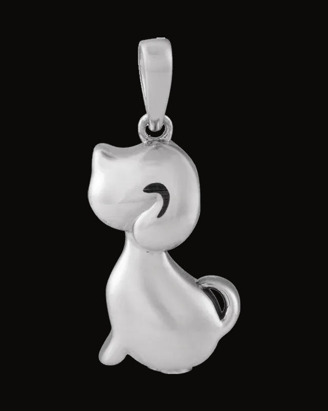 Pet Ash Holder Pendant With Accessory Kit — Rhodium-Plated on Sterling Silver